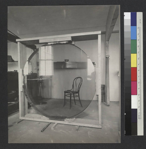 60-inch glass mirror, on edge in a square frame, Yerkes Observatory