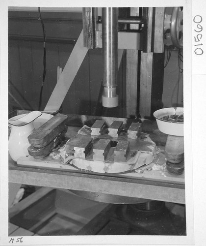 Drilling machine and a small mirror, in Hale Observatories' optical shop, Pasadena