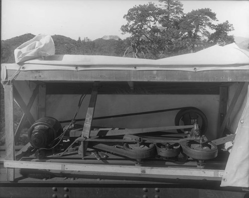 Motor and gear assembly for telescope dome rail grinder, Mount Wilson Observatory