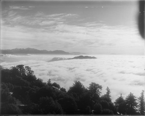 Fog over Monrovia Peak, as seen from Mount Wilson