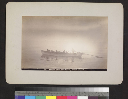 Whale boat and crew, Arctic Ocean