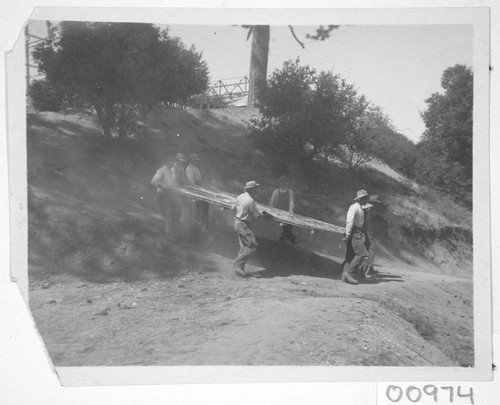 Construction of a shed on Mount Wilson