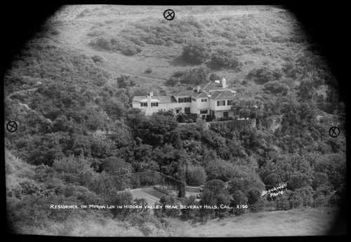 Residence of Myrna Loy in Hidden Valley near Beverly Hills, Cal