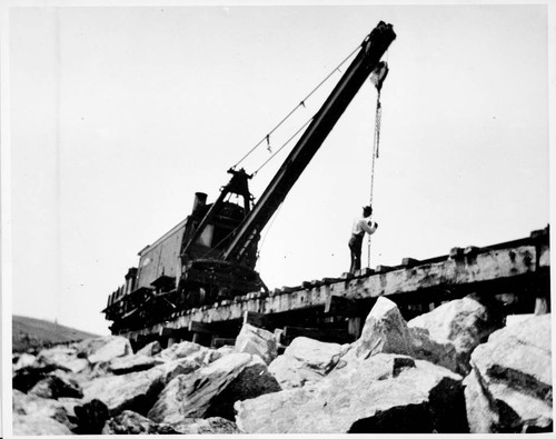 Construction of breakwater, San Pedro