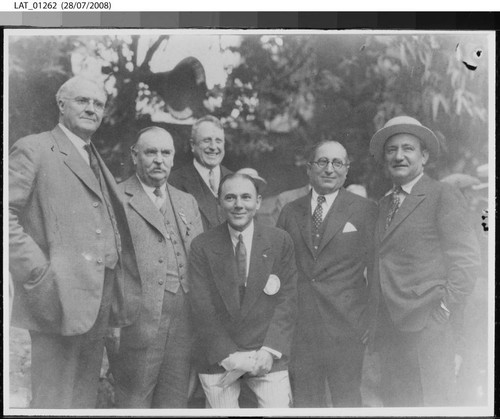 Harry Chandler with Governor Richardson, William Randolph Hearst, Louis B. Mayer, and others