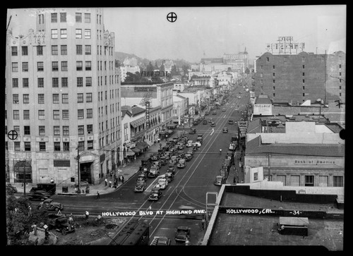 Hollywood Blvd. at Highland Ave., Hollywood, Cal