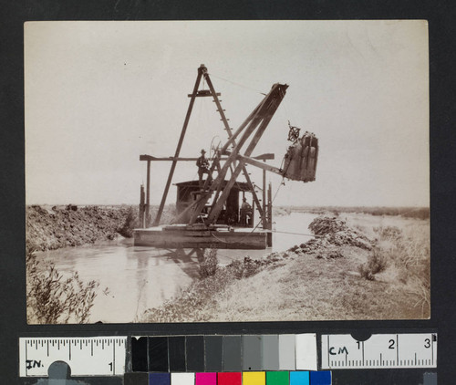 A dredge on a canal or a river