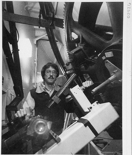 Douglas K. Duncan at the coude focus of the 100-inch telescope, Mount Wilson Observatory