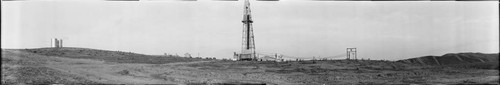 Powell-Stockton oil derrick no. 1, Kettleman Hills oil field, Kings County. January 1923