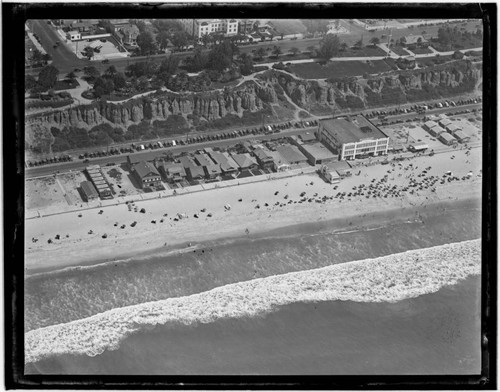 Aerial view of Santa Monica beach