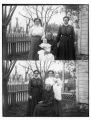 Family portrait of three women and a baby, Merced Falls, Merced County (two views)