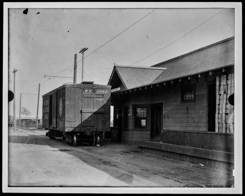 Pacific Electric Railway freight car, El Monte depot