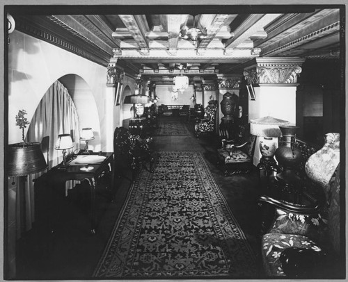 Lobby mezzanine, Jonathan Club, 545 South Figueroa, Los Angeles. 1937