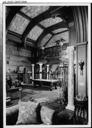 Billiard room in lodge at Vermejo Ranch