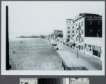 Looking north up Ocean Front from Bath House, Venice, California