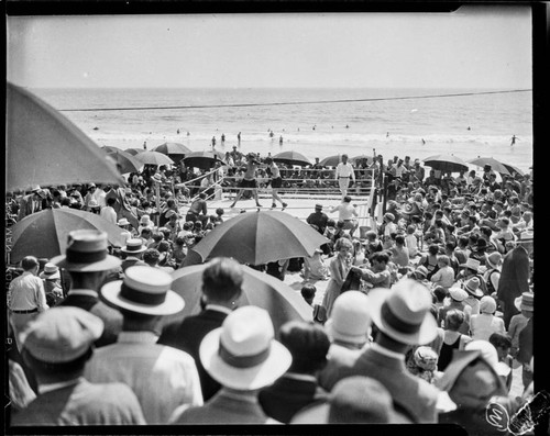 Boxing at circus, Deauville Club in Santa Monica