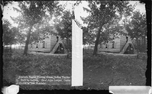 Baptist Meeting House and school, built by John Jumper, chief