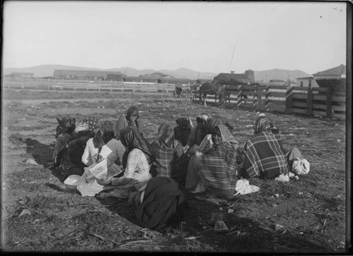 Paiute women gambling near Sparks, Nevada, 1912