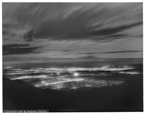 Night view of Pasadena as seen from Mount Wilson