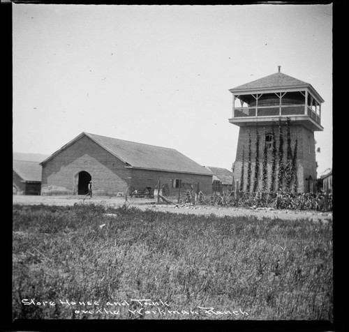 Store house and tank on the Workman Ranch