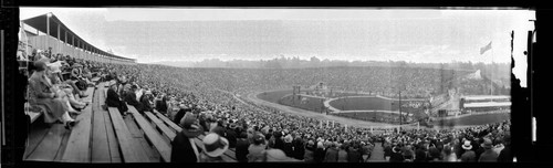 Commencement ceremony in the Rose Bowl. 1922-1928