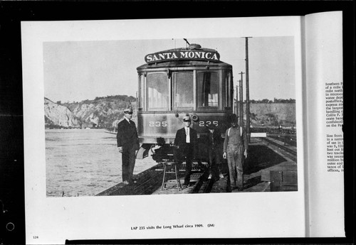 Pacific Electric car on Wharf, Port of Los Angeles, Santa Monica