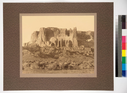 "Taayallena Mesa." Showing Shrine Cave near top. Near Zuni, New Mexico. Sacred Mountain of the Zuni Indians