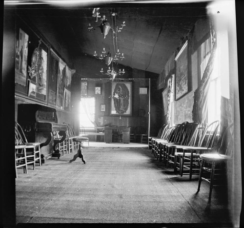 Interior of unidentified church or meeting hall