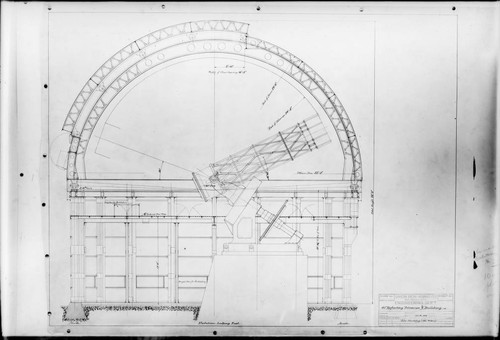 Blueprint for the 60-inch telescope and dome, Mount Wilson Observatory