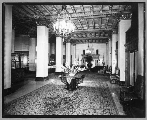 Lobby, Jonathan Club, 545 South Figueroa, Los Angeles. 1937