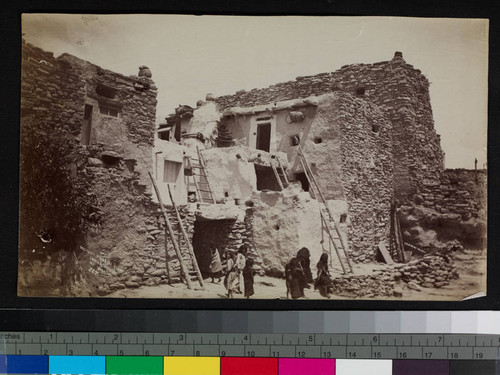 Moqui pueblo view. Indian house at Walpi