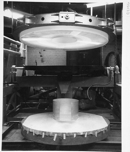 Placing the plug in the center of the Palomar 60-inch quartz disk prior to grinding