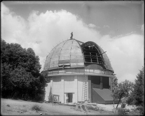 Incomplete construction of the 60-inch telescope dome building, Mount Wilson Observatory