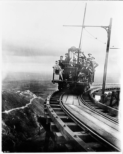 Car on circular bridge, Mt. Lowe