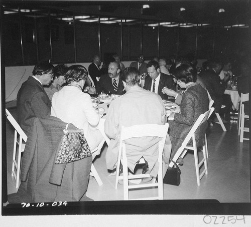 Banquet guests at the dedication of the 60-inch telescope, Palomar Observatory