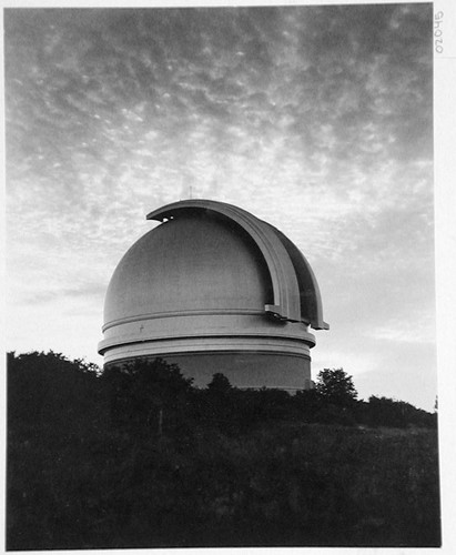 200-inch telescope dome, shutters open, Palomar Observatory