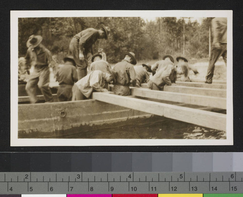 Engineer training, wood bridge, alternate view