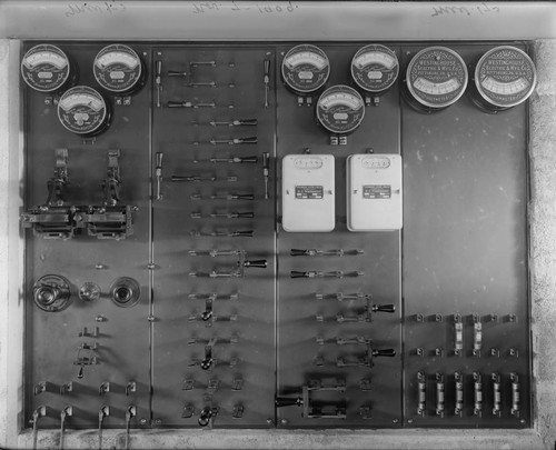 Electrical switchboard in the power house at Mount Wilson Observatory