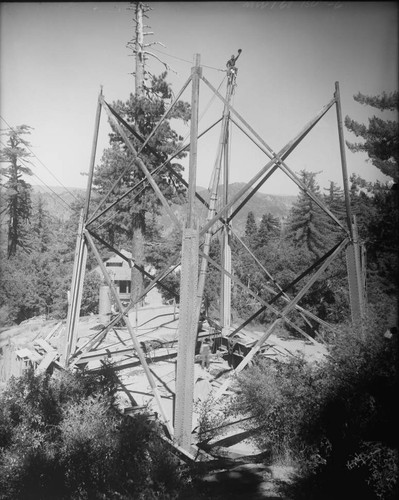 Tower at Mount Wilson Observatory, under construction