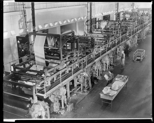 Press room, Los Angeles Times, Los Angeles. 1937