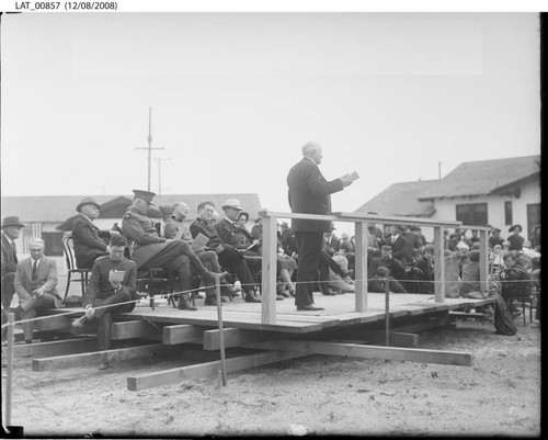 Harry Chandler speaks at Salvation Army camp dedication