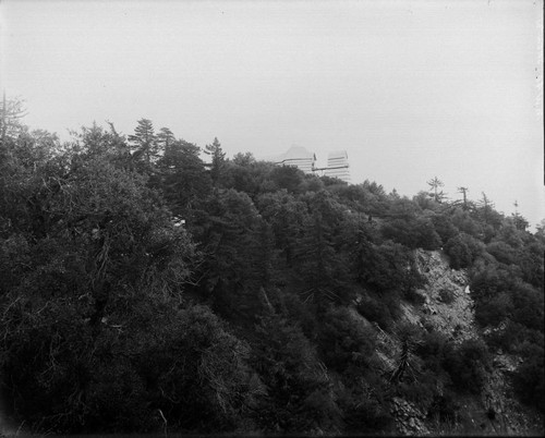 Distant view of the Snow telescope building, Mount Wilson Observatory