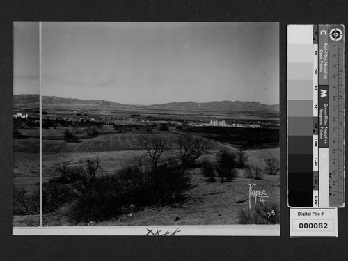 View of landscape near Milflores, Spanish-style home of Harrison Gray Otis