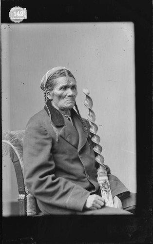 Portrait of Nijogijig or "Two Days," member of Chippewa/Ojibwe Delegation to Washington D.C., ca. 1880