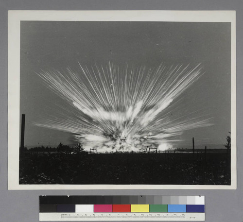 The explosion from a 4,000 pound bomb, Aberdeen Proving Ground, Maryland