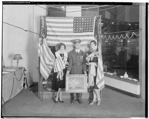 Priscilla Dean and Peggy Hamilton at Veterans Headquarters. 1928