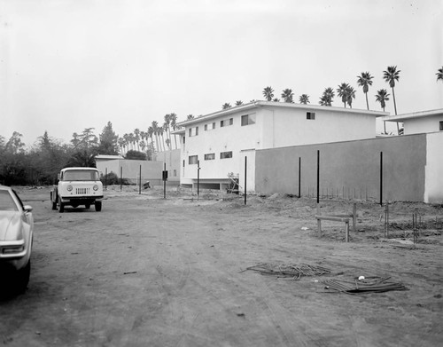 Start of construction of parking stalls at Hale Observatories office, Santa Barbara Street, Pasadena