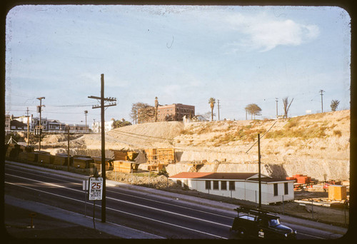 The new courthouse site from 1st and Hill Streets