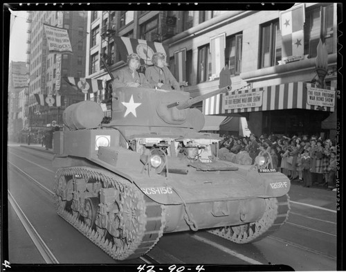 Tank, Freedom Parade, South Broadway, Los Angeles. 1944