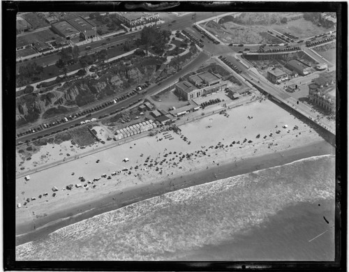 Aerial view of Santa Monica beach